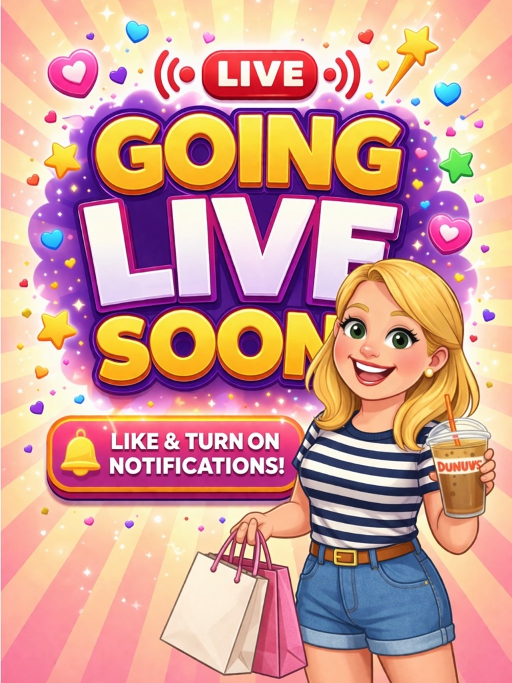 Live Stream Party Poster - Pink & Purple